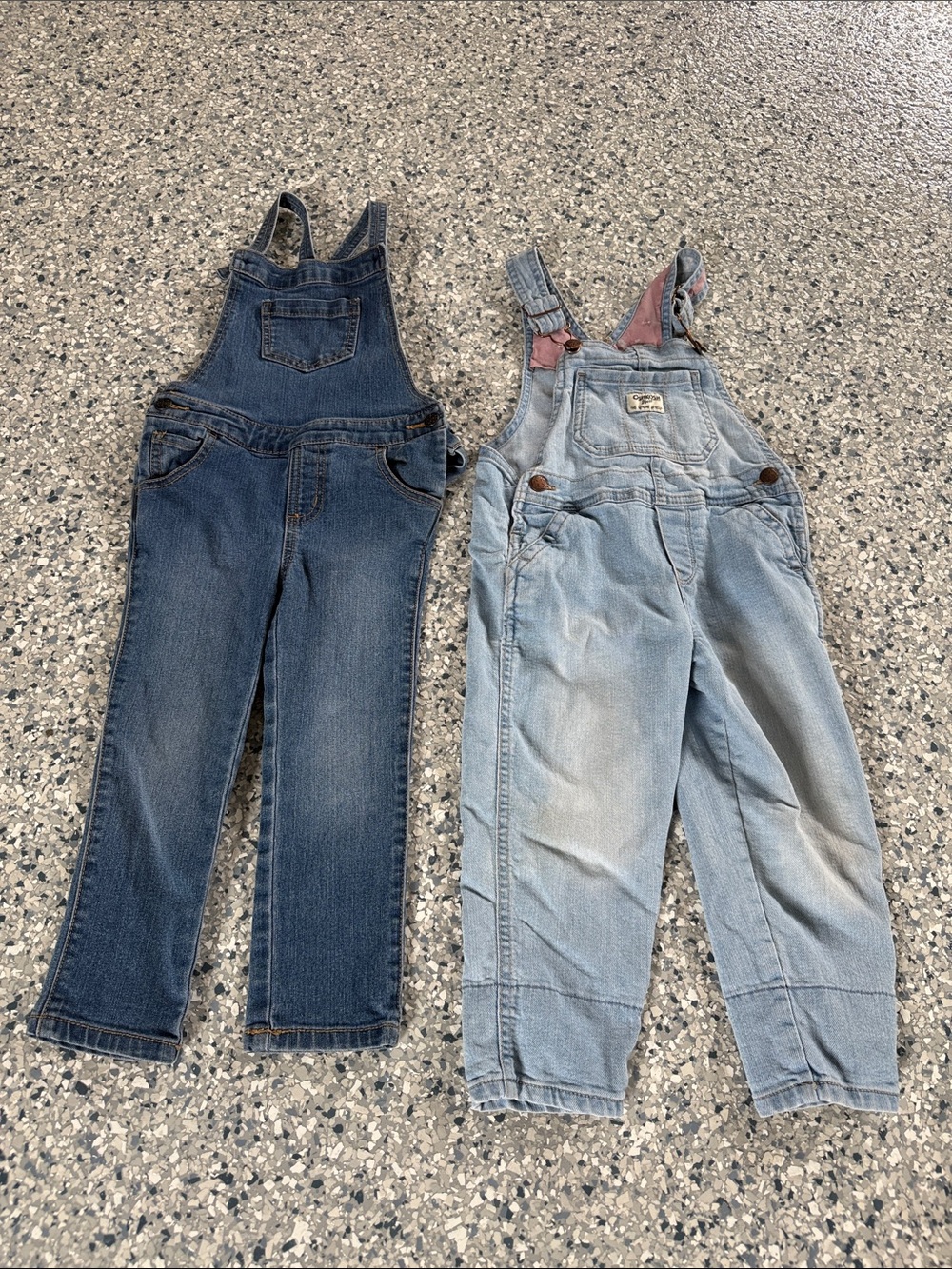 3T Kids Denim Overalls - Light Blue and Dark Blue